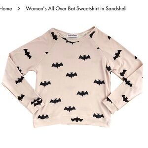 Brokedown All Over Bat Sweatshirt in Sandshell Halloween Fall Size 10 Girls